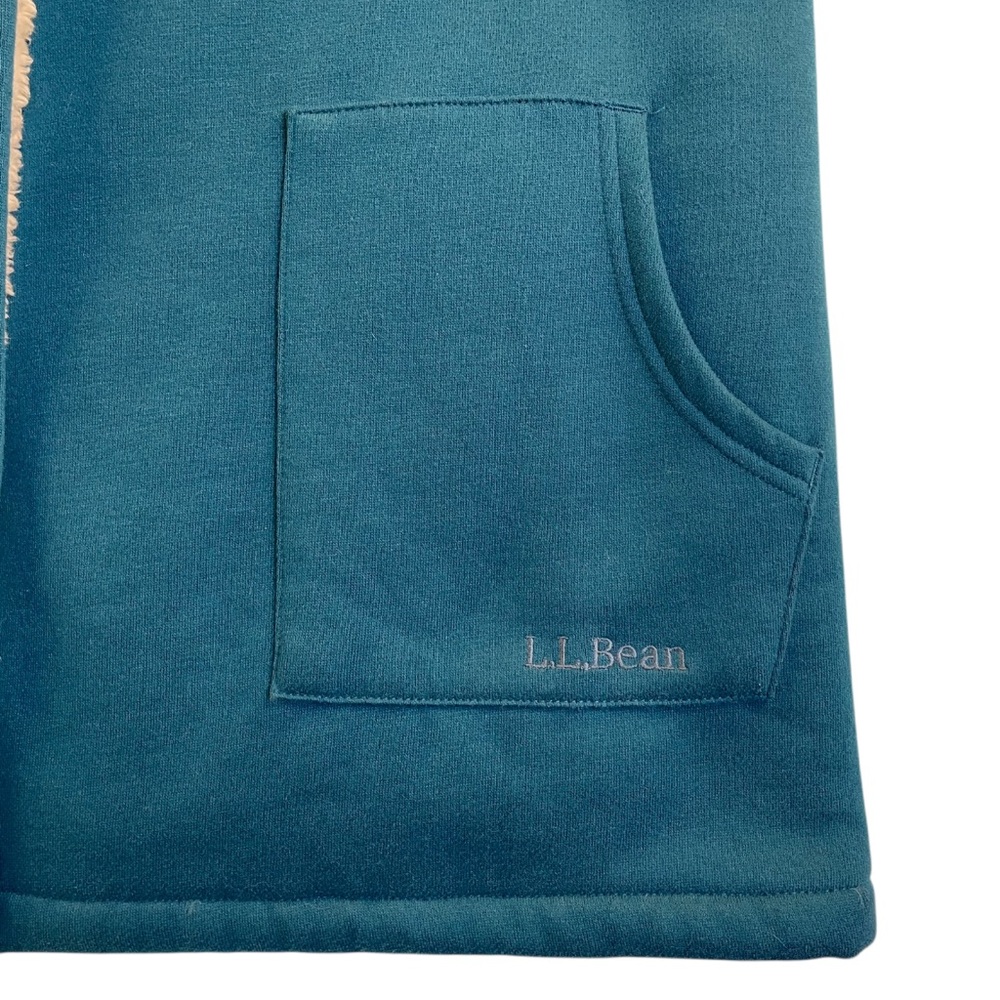 L.L.Bean Teal Sherpa-Lined Cardigan Women’s Size Medium - Picture 10 of 10